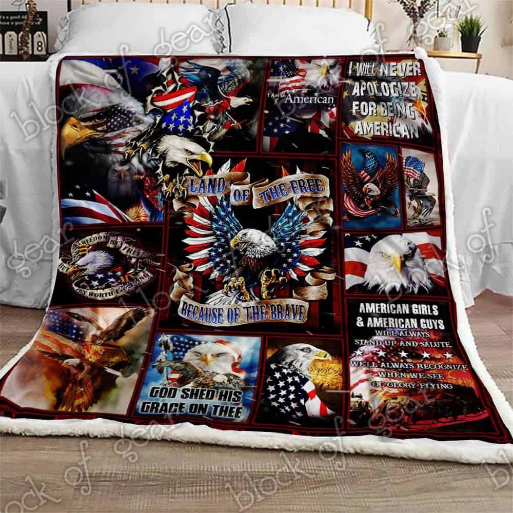 Proud American Eagle Fleece Blanket