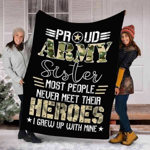 Proud Army Sister Sherpa Fleece Blanket