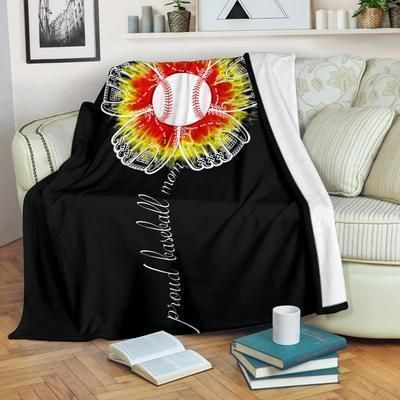 Proud Baseball Mom Sherpa Fleece Blanket