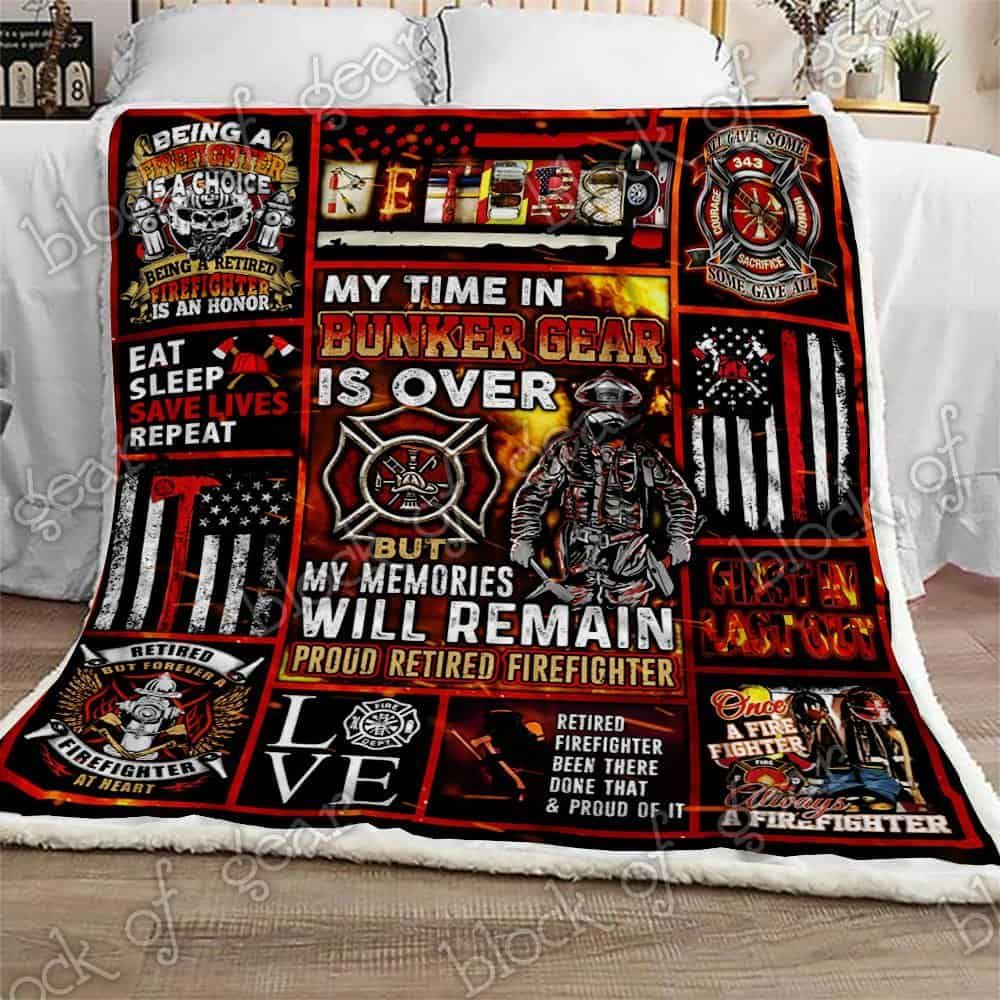 Proud Retired Firefighter Fleece Blanket
