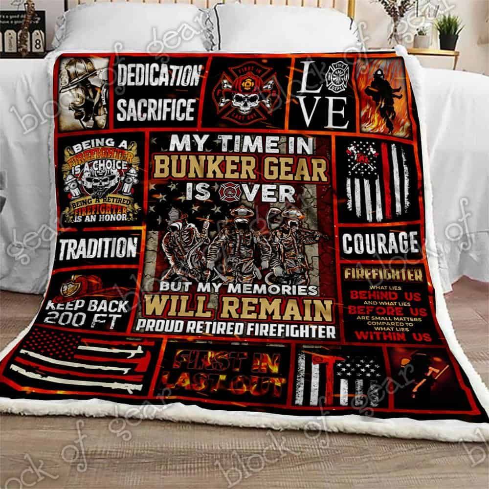Proud Retired Firefighter Fleece Blanket