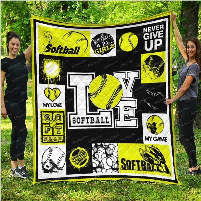Proud Softball Girl Sherpa Fleece Blanket