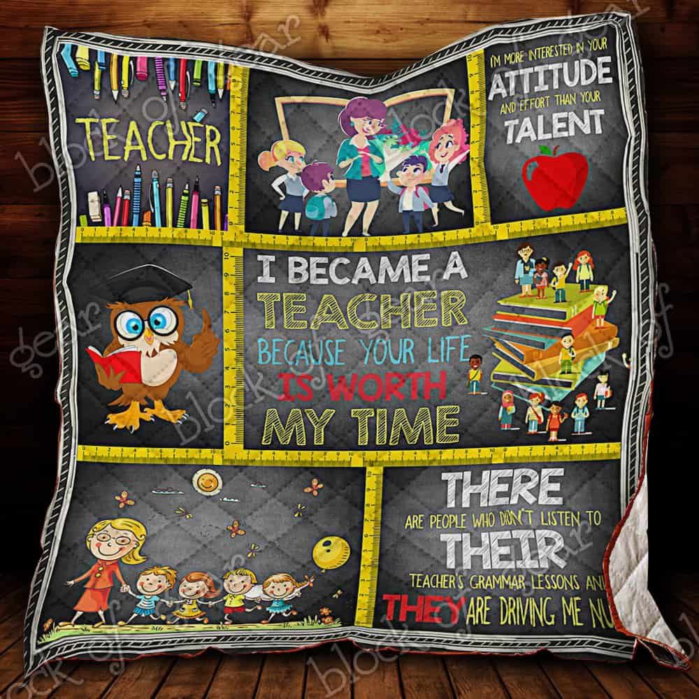 Proud Teacher CL19100693MDQ Quilt Blanket