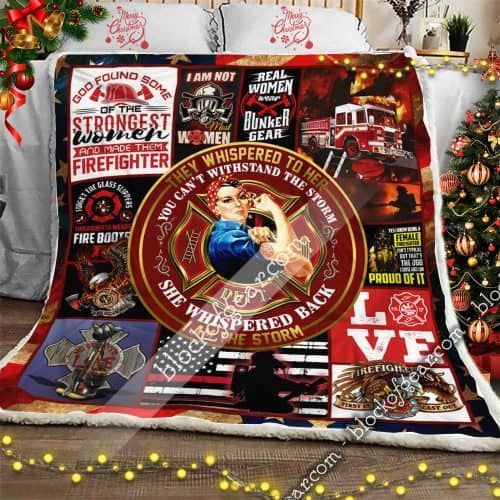 Proud To Be A Female Firefighter Sherpa Fleece Blanket