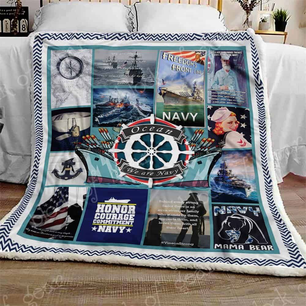 Proud US Navy Fleece Blanket