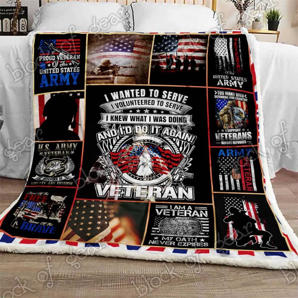 Proud US Veteran Fleece Blanket