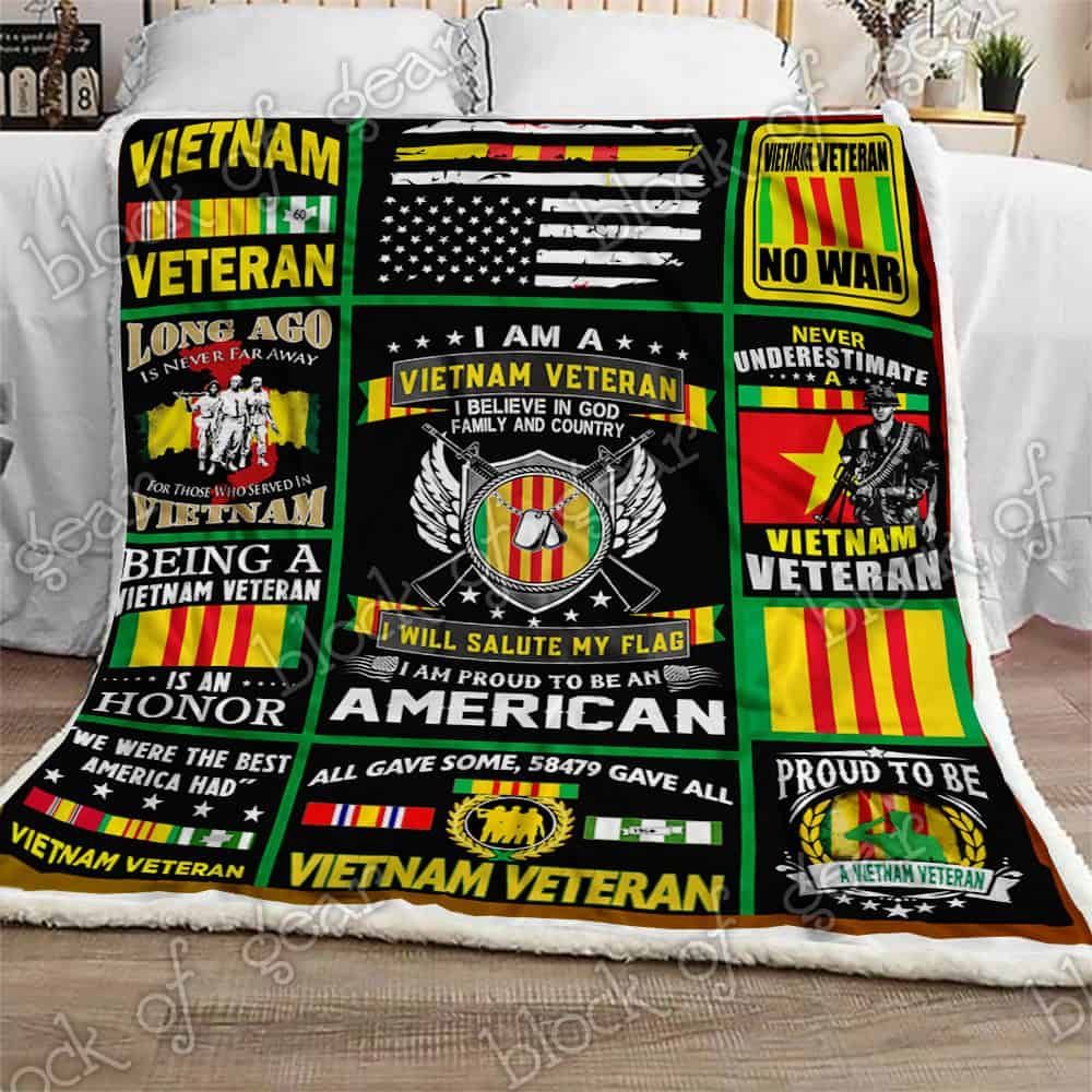 Proud Vietnam Veteran Fleece Blanket