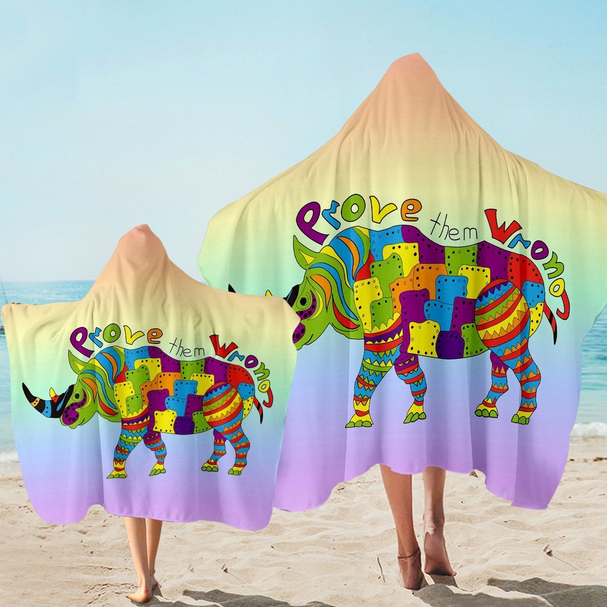 Prove Them Wrong Rhino Printed Hooded Towel
