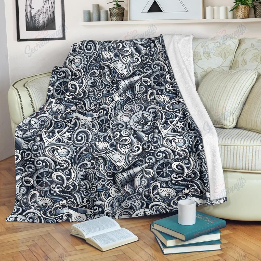 Psychedelic Compass Fleece Blanket