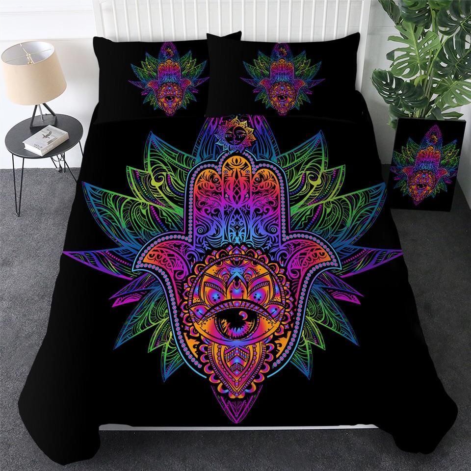 Psychedelic Hamsa Hand Bedding Set