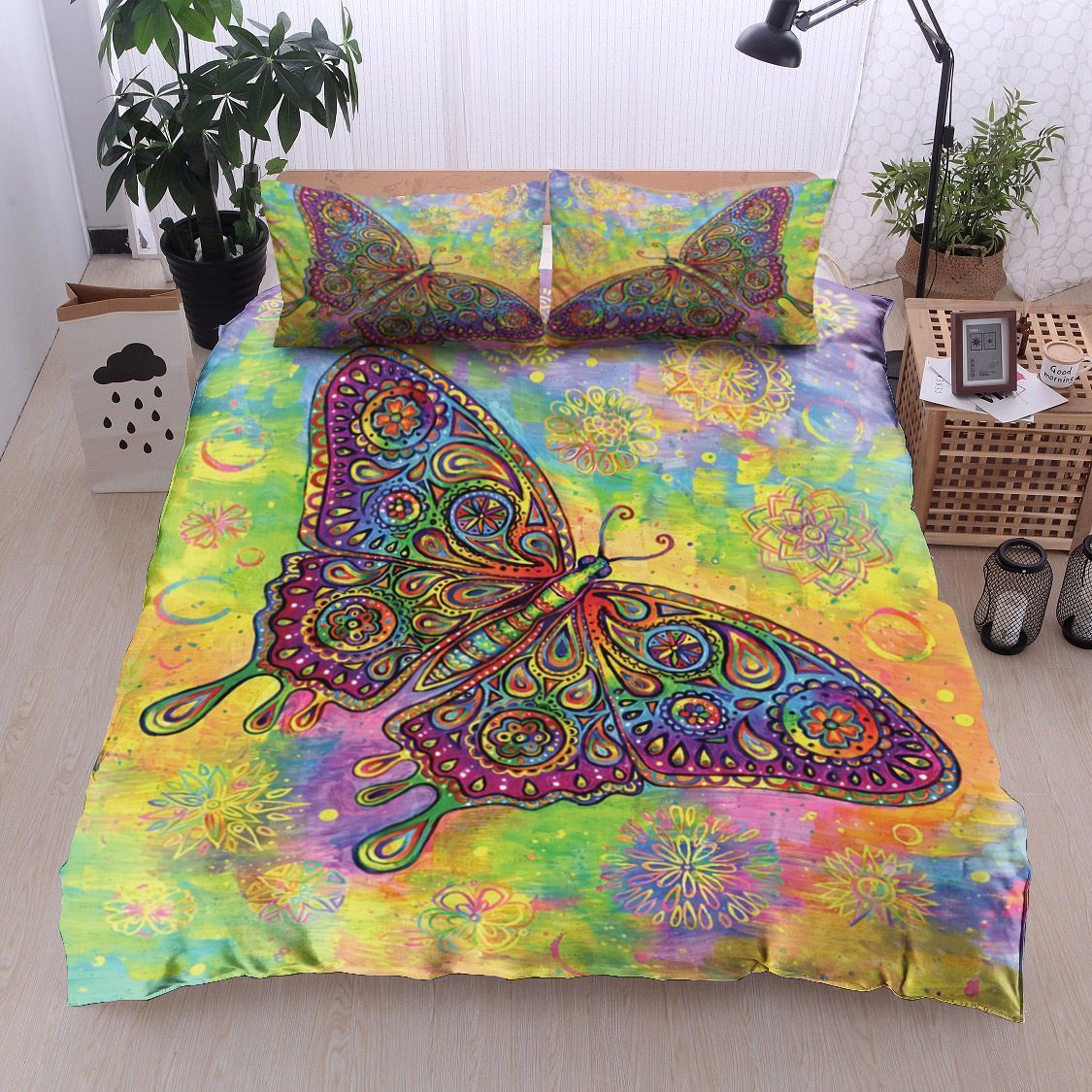 Psychedelic Paisley Butterfly Bedding Set