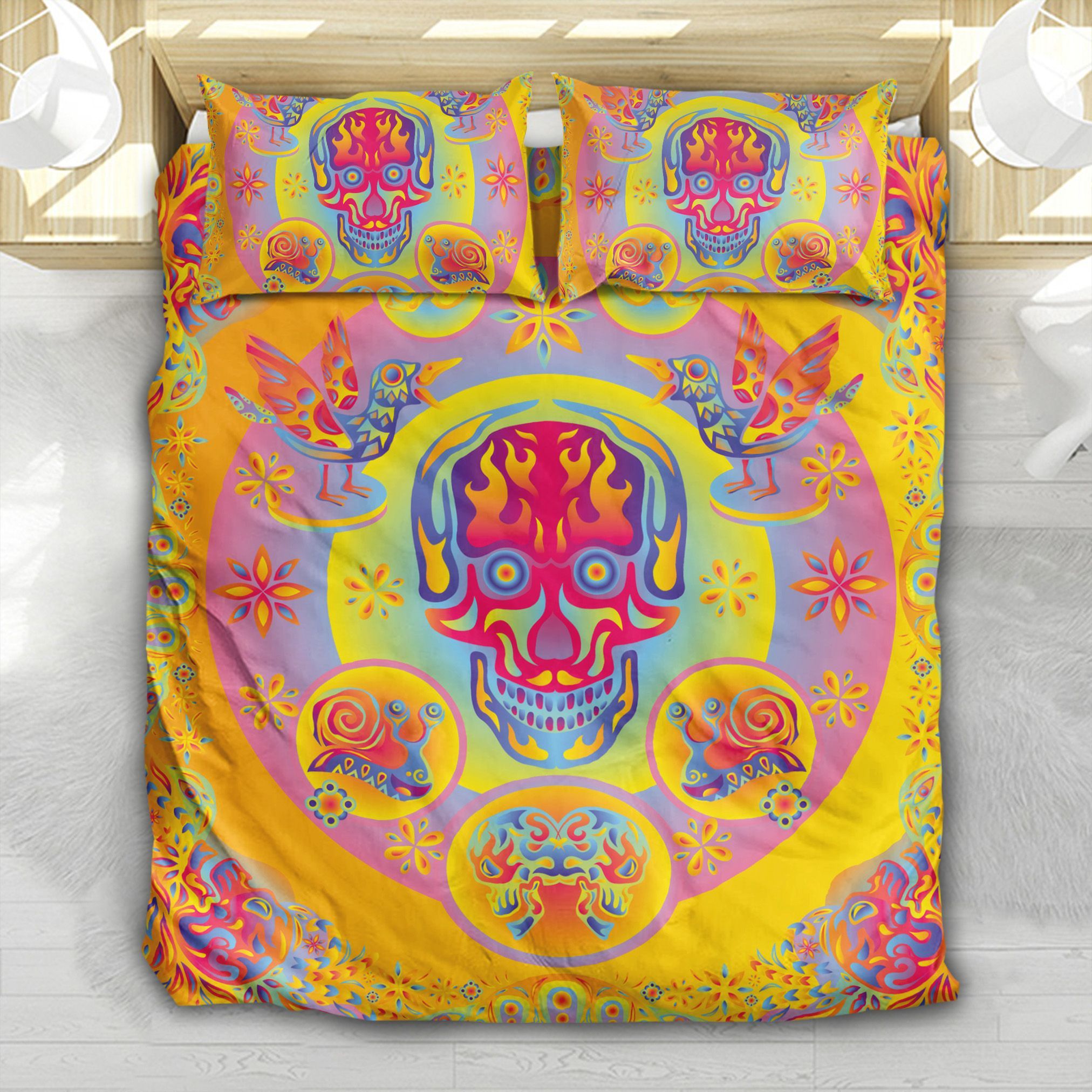 Psychedelic Skull Bedding Set