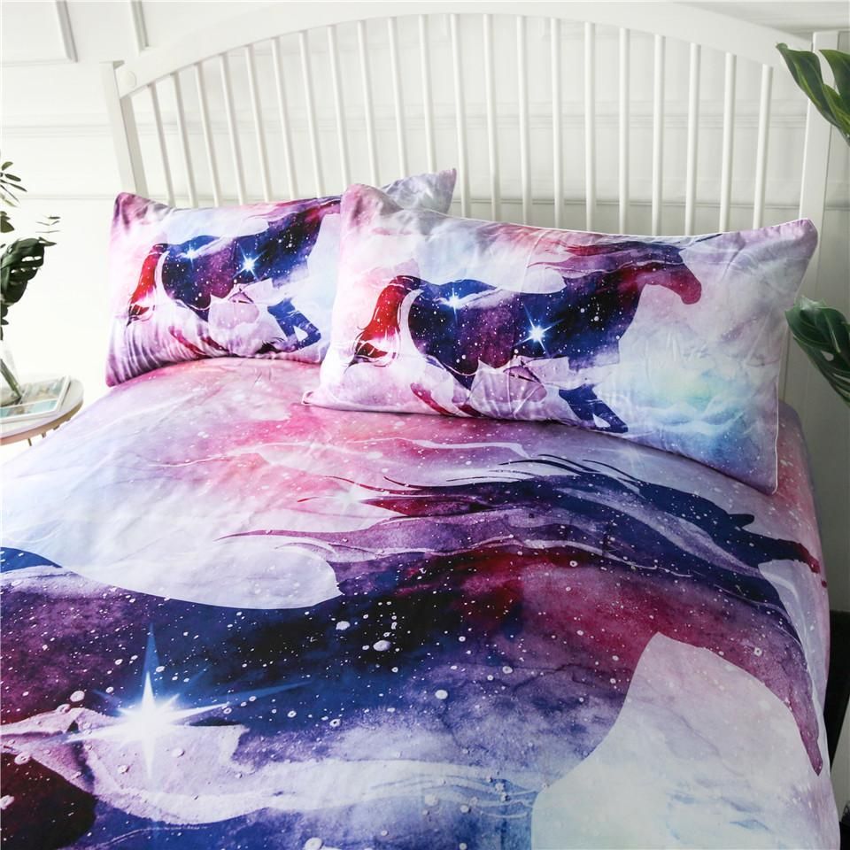 Psychedelic Unicorn Dream World Bedding Set