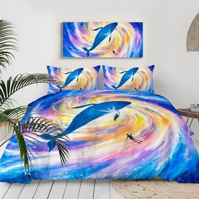 Psychedelic Whale Bedding Set