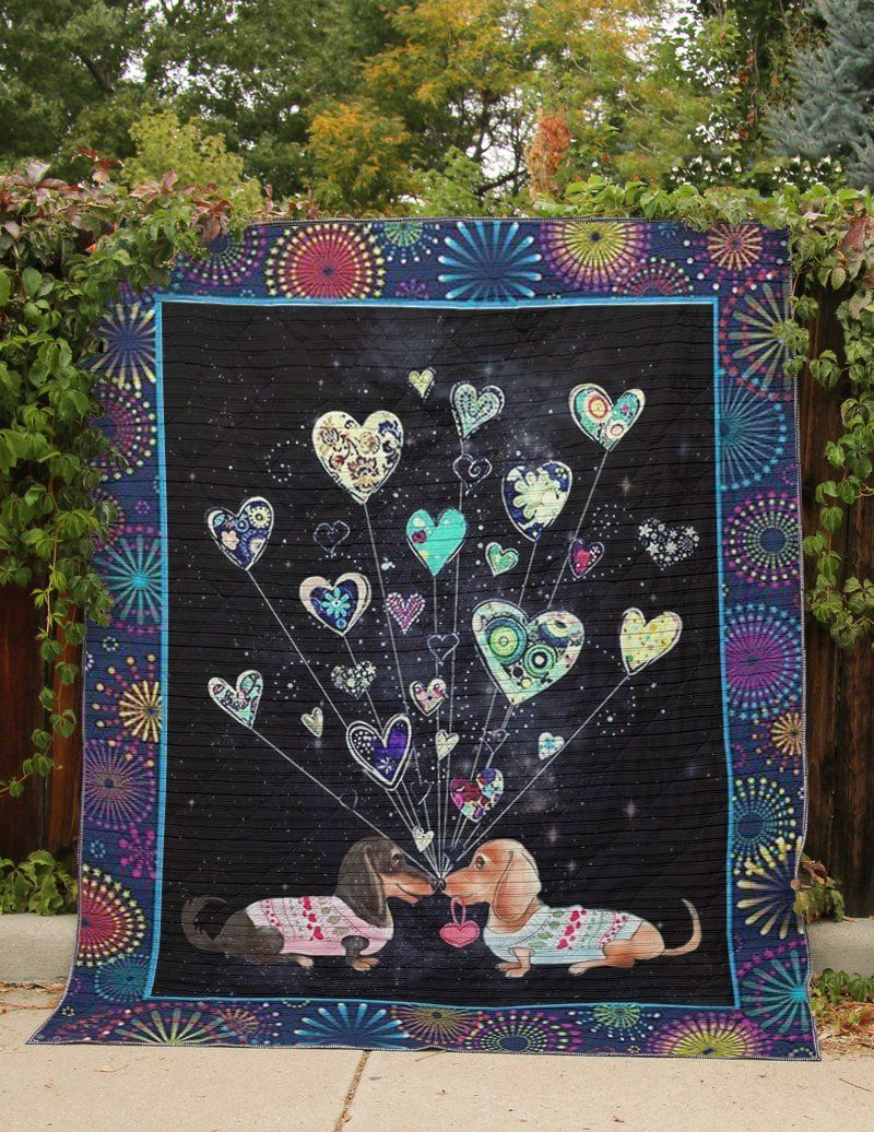 Ptr0205 Dachshund Firework Nights Quilt Dhc16122950Dd