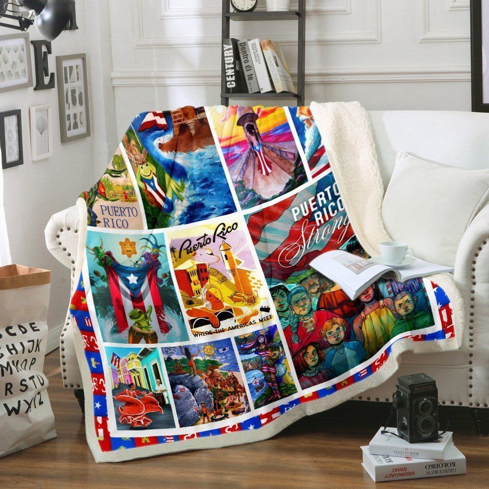 Puerto Rico Sherpa Fleece Blanket
