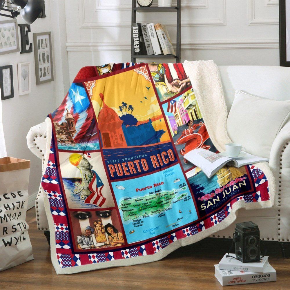 Puerto Rico Sherpa Fleece Blanket