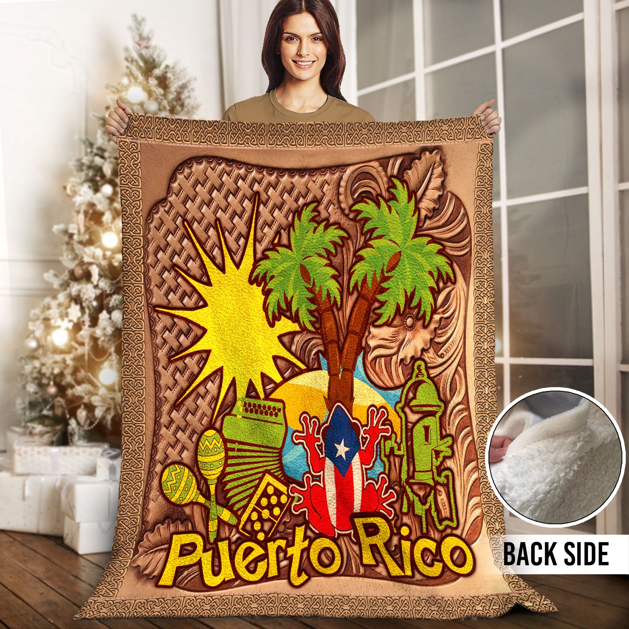 Puerto Rico Sherpa Fleece Blanket