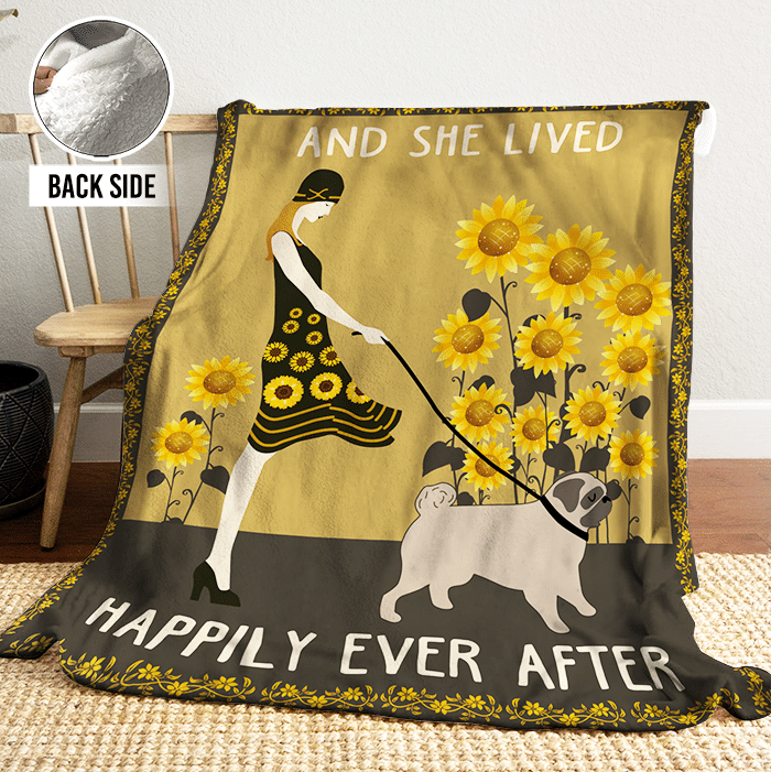 Pug Sherpa Fleece Blanket