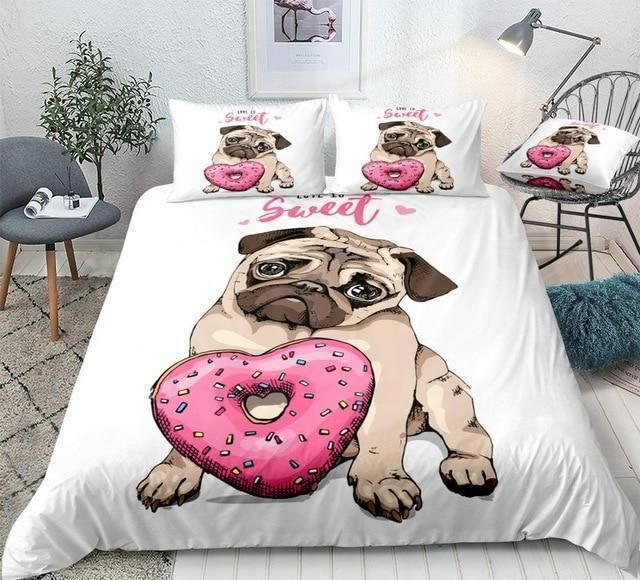 Pug And Donut Bedding Set