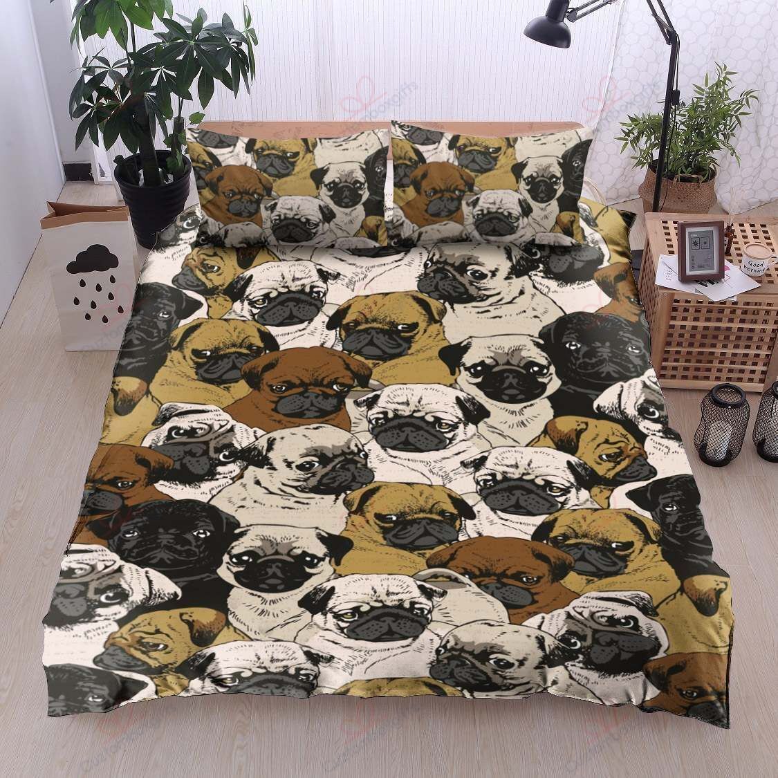 Pug Angry Printed Bedding Set