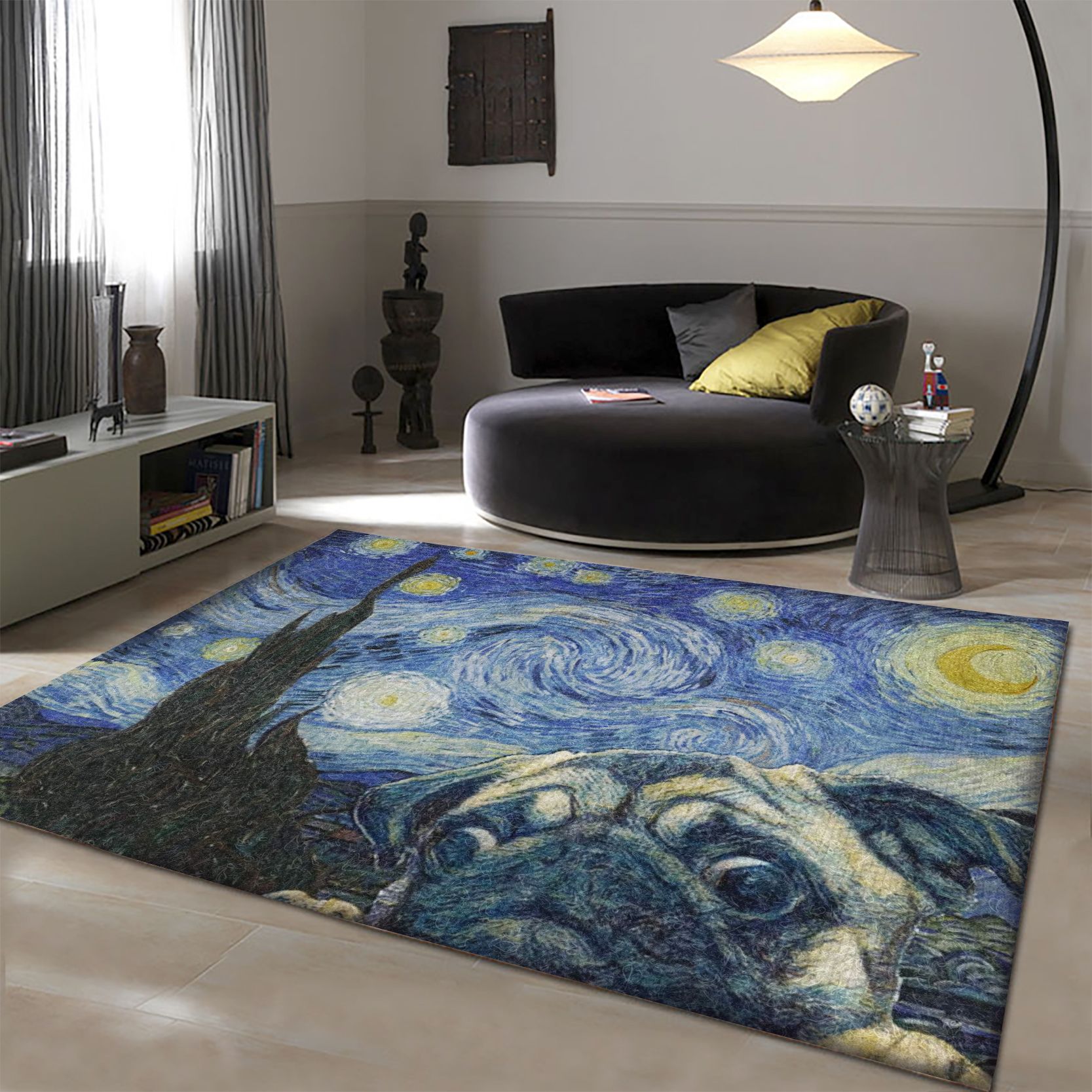 Pug Art Round Carpet