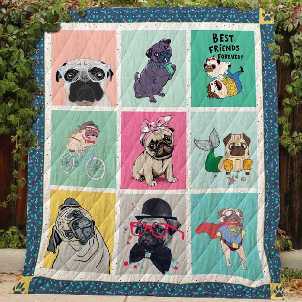 Pug Best Friend Quilt R153 Dhc11122929Dd