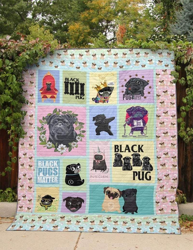 Pug Black Pugs Are Treasure Quilt Blanket Dhc03011350Dd