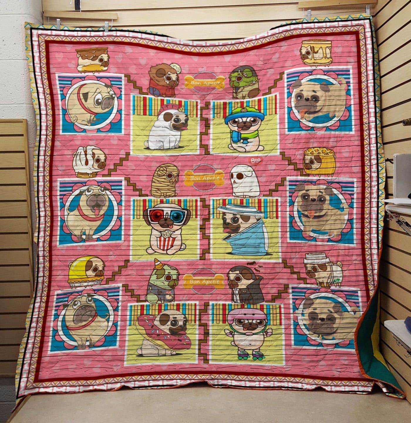 Pug Bon Apetit Quilt Blanket DHC0201201031TD