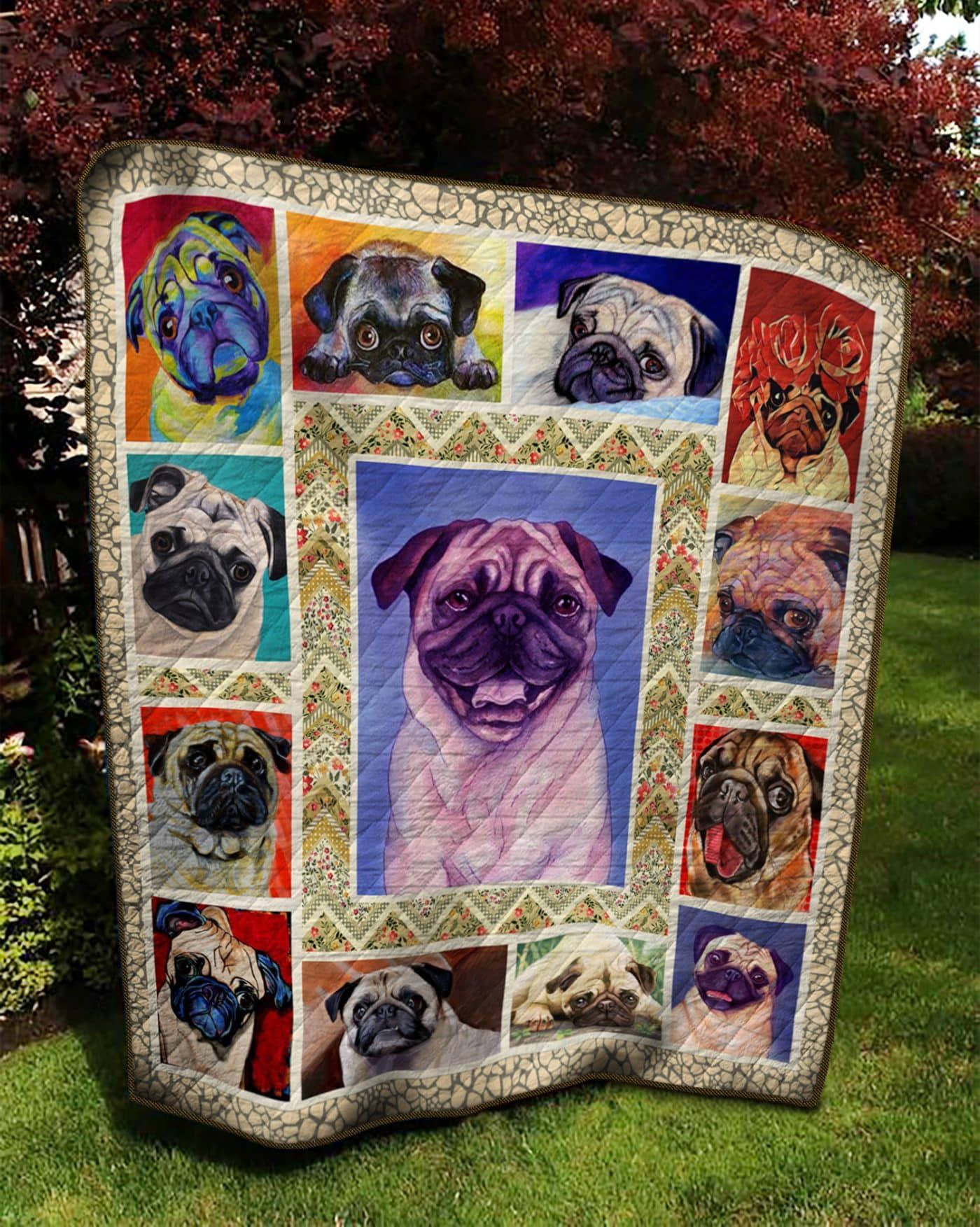 Pug Boo Boo Bl Quilt Blanket DHC020120868TD