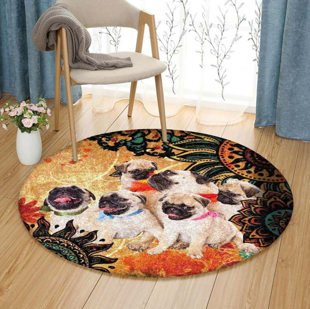 Pug Round Carpet