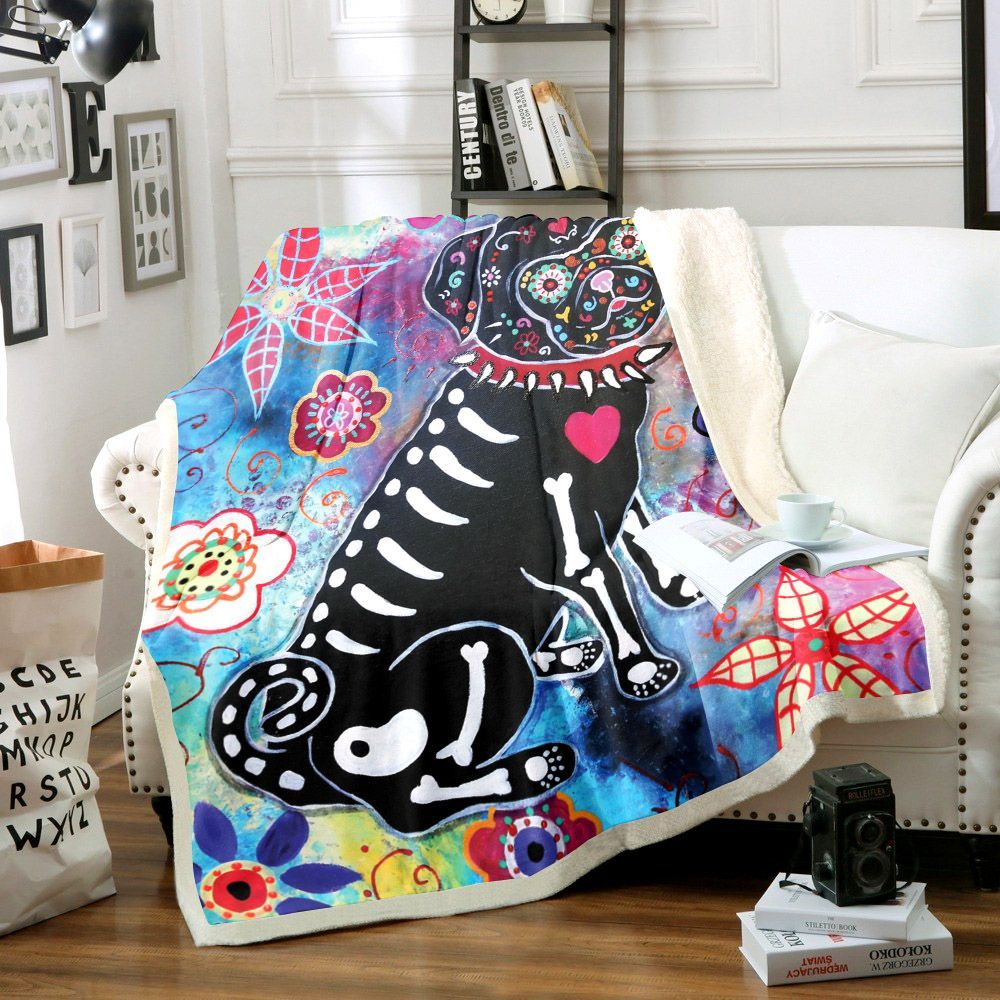 Pug Sherpa Fleece Blanket