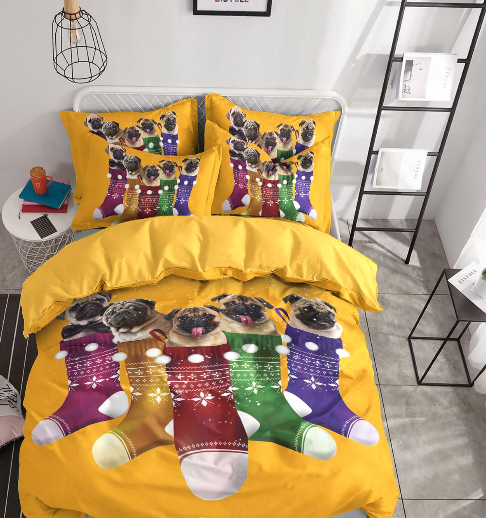 Pug Christmas Bedding Set