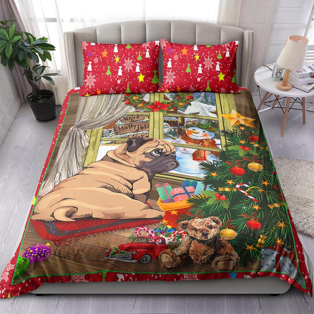 Pug Christmas Bedding Set