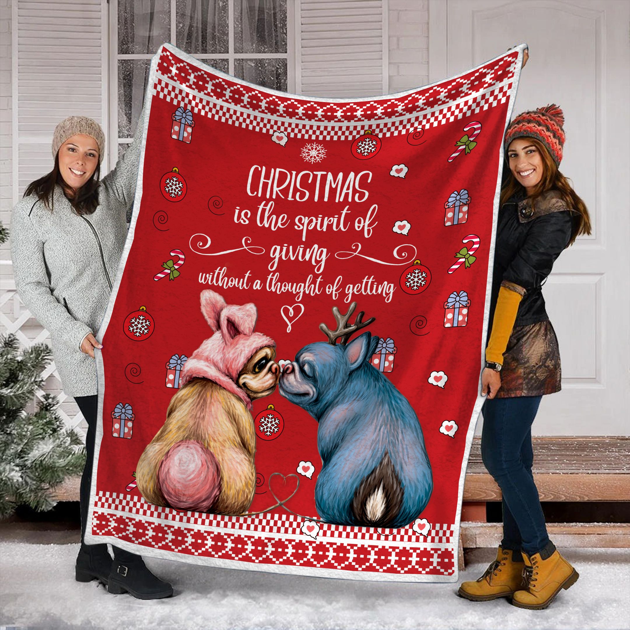 Pug Christmas Fleece Blanket