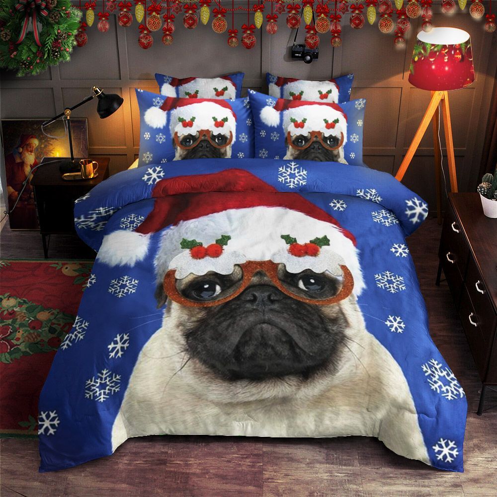 Pug Christmas Bedding Set