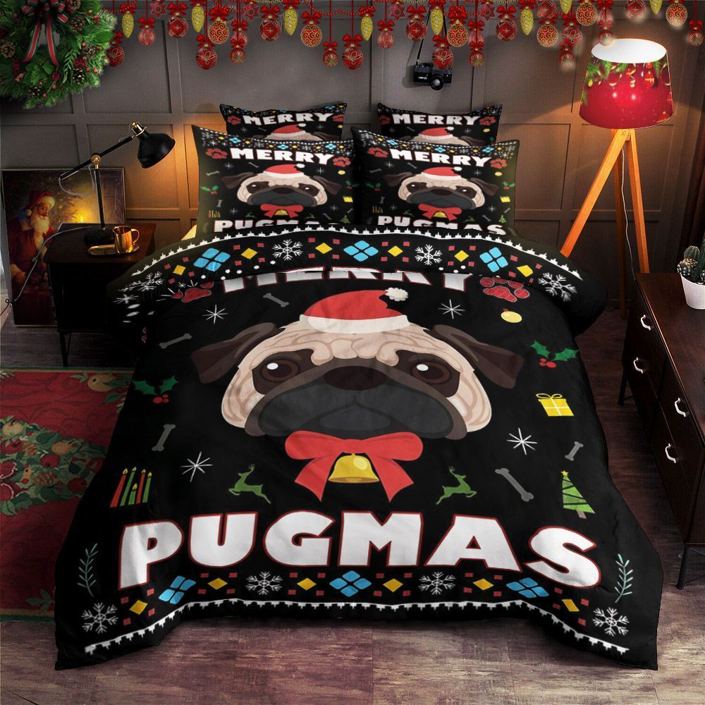 Pug Christmas Bedding Set