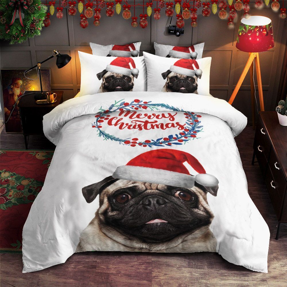 Pug Christmas Bedding Set