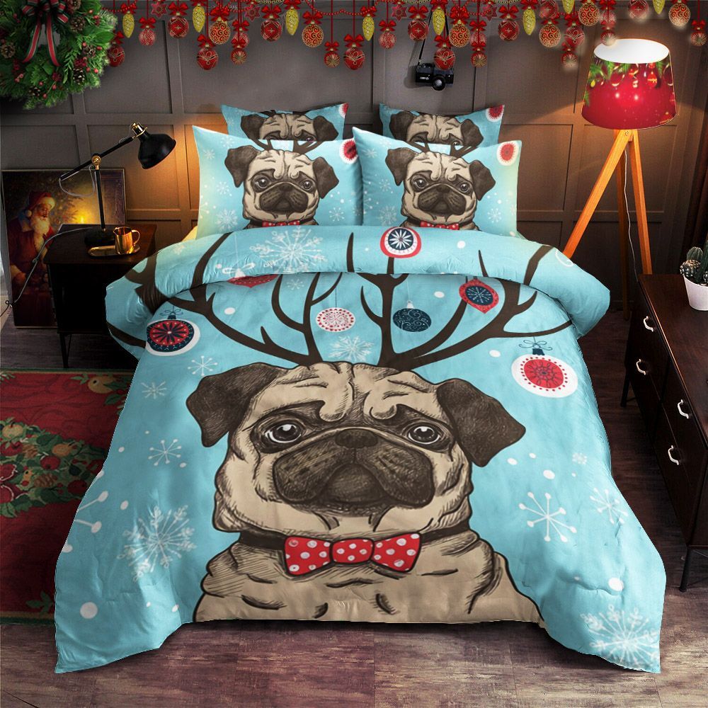 Pug Christmas Bedding Set