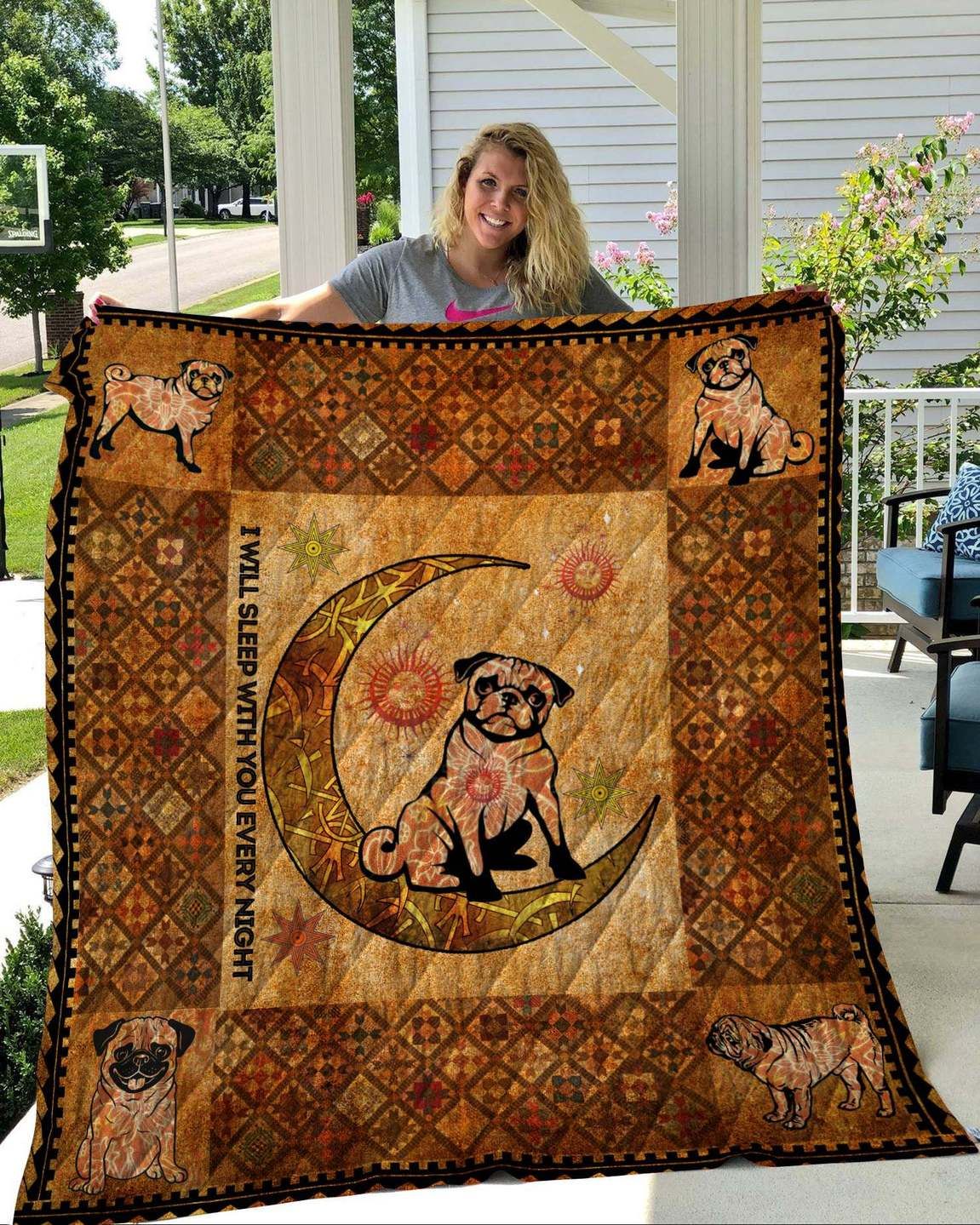 Pug CL09100129MDQ Quilt Blanket