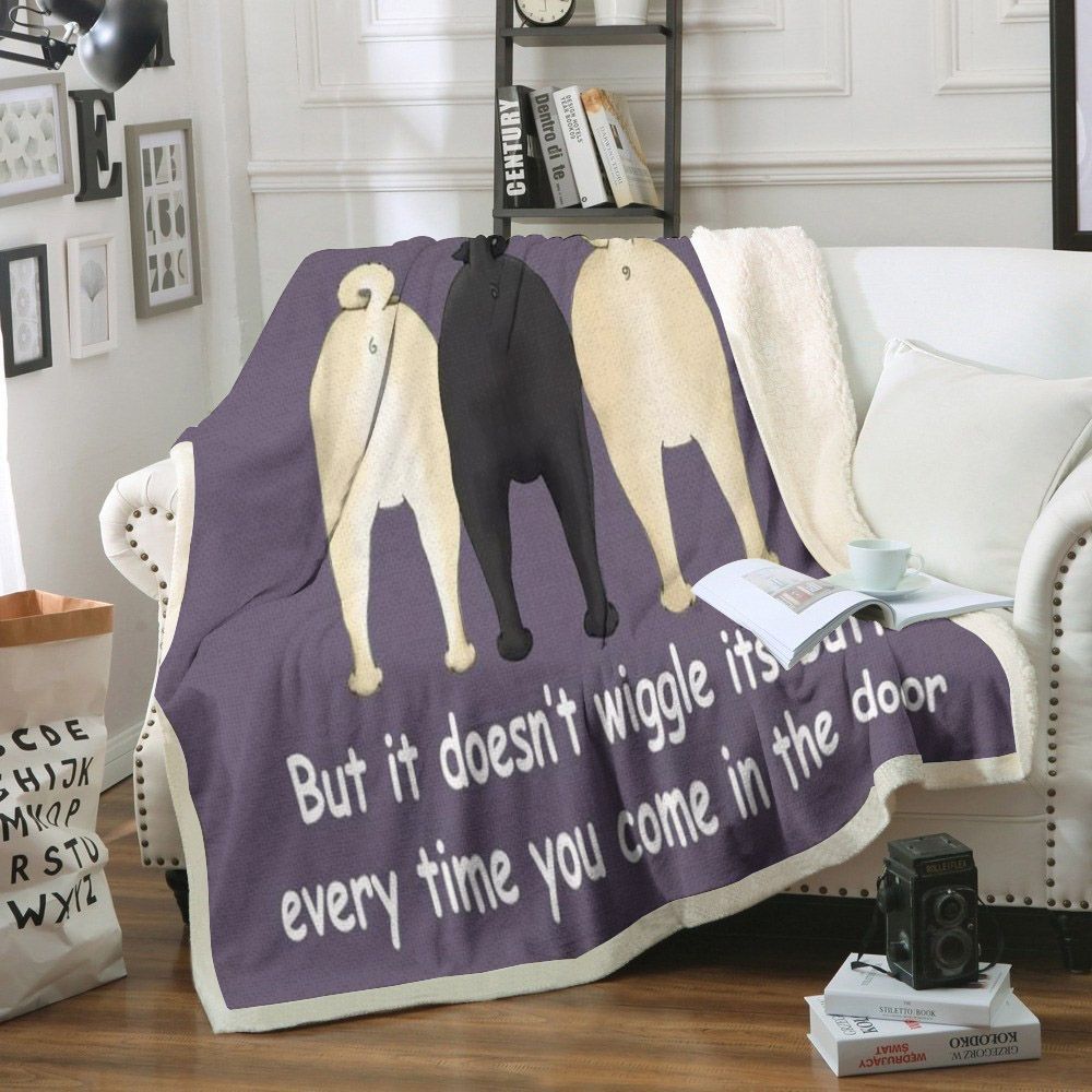 Pug Sherpa Fleece Blanket