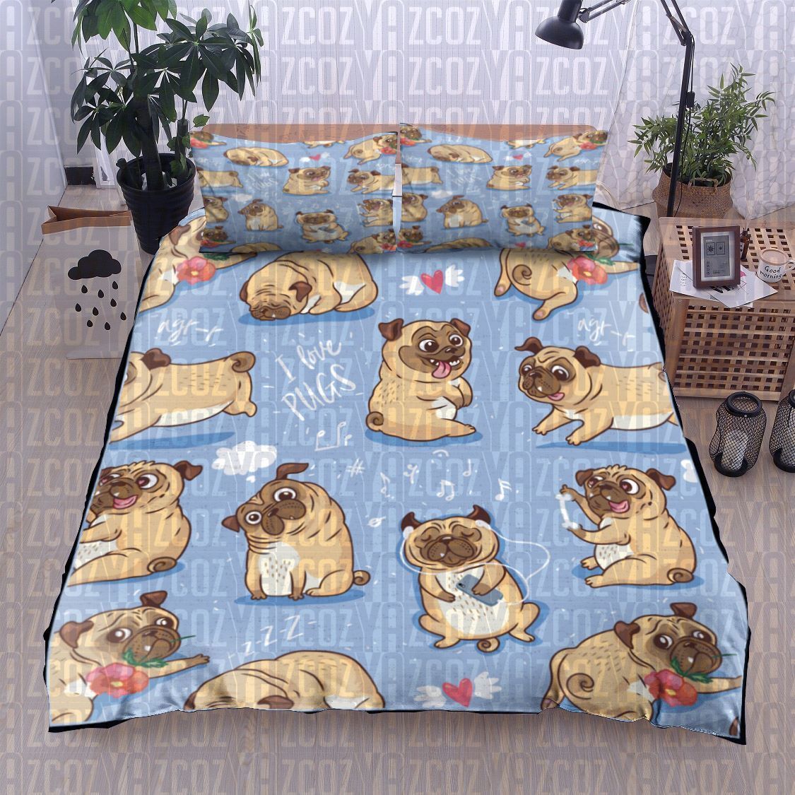 Pug Bedding Set