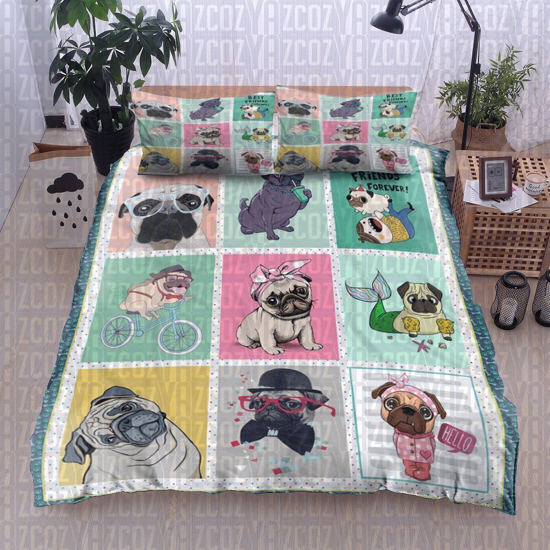 Pug Bedding Set