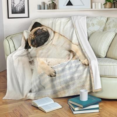 Pug Sherpa Fleece Blanket