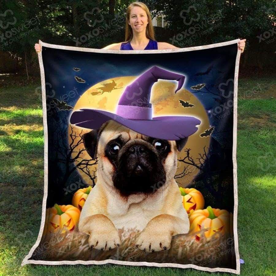Pug Sherpa Fleece Blanket