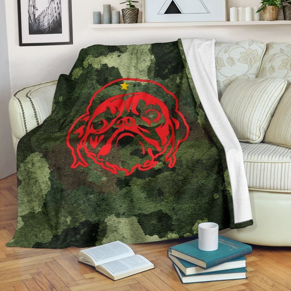 Pug Sherpa Fleece Blanket