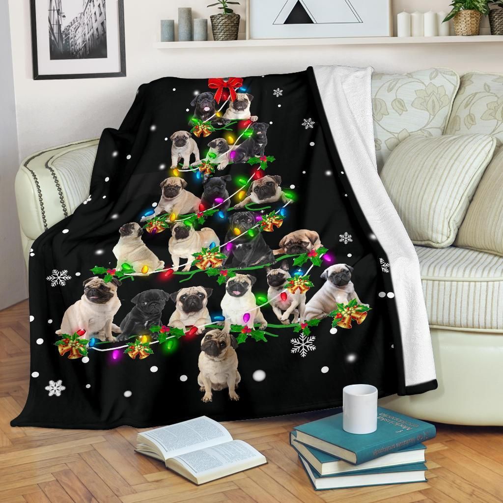 Pug Sherpa Fleece Blanket