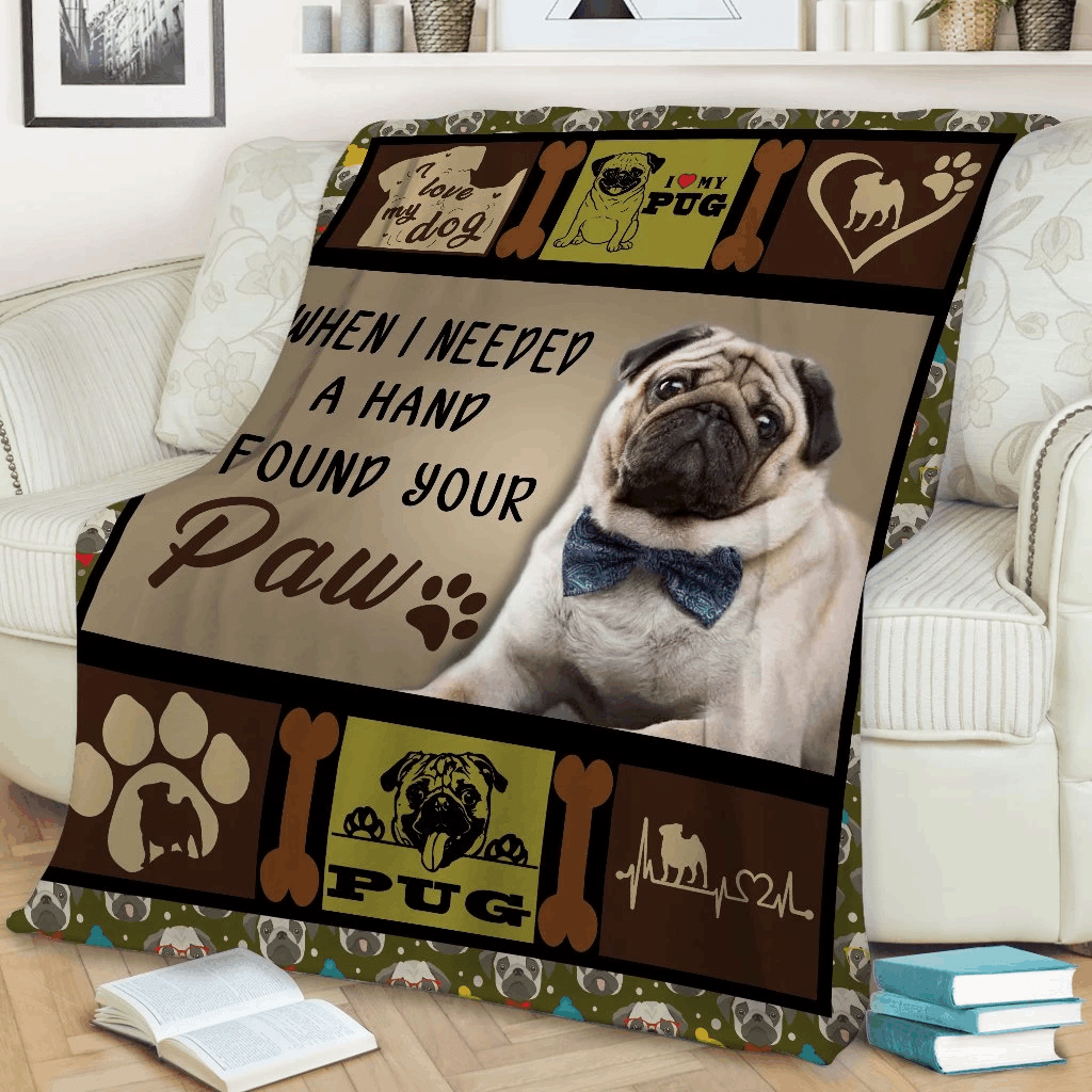 Pug Sherpa Fleece Blanket