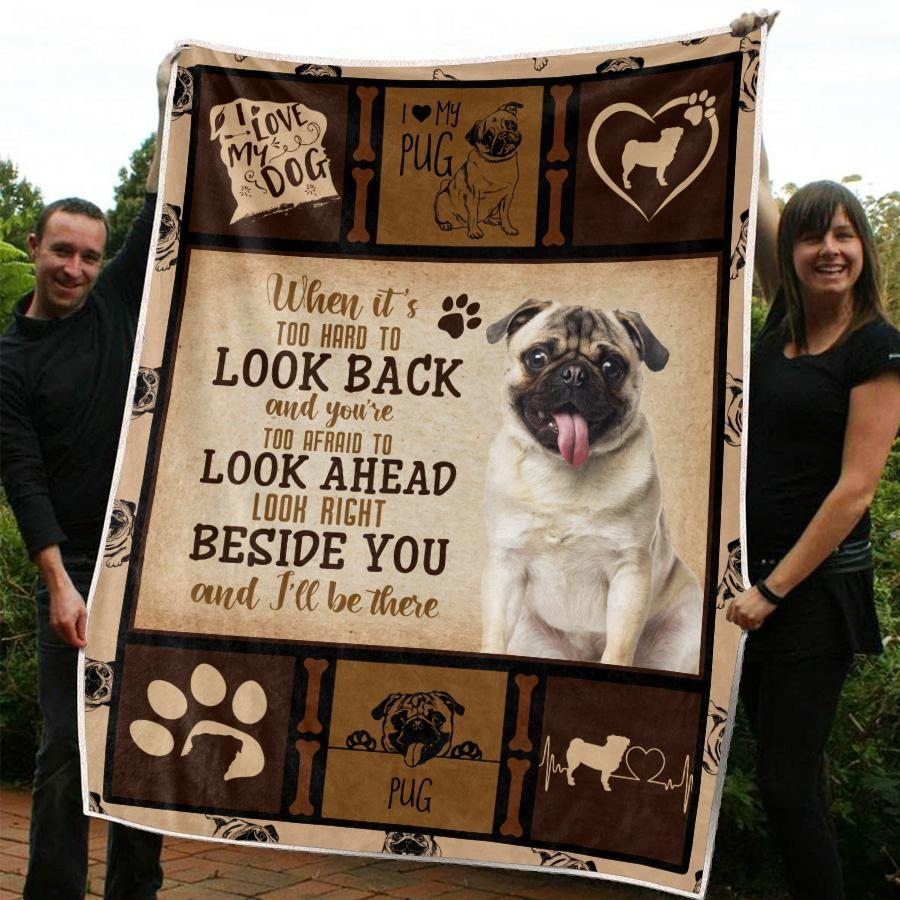 Pug Sherpa Fleece Blanket