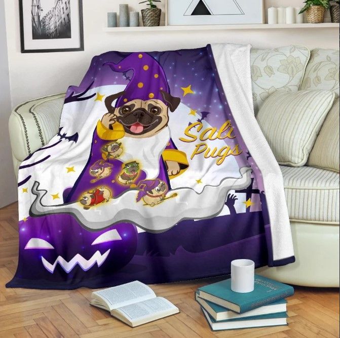 Pug Sherpa Fleece Blanket